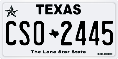 TX license plate CSO2445