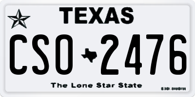 TX license plate CSO2476