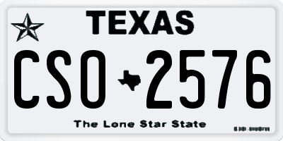 TX license plate CSO2576