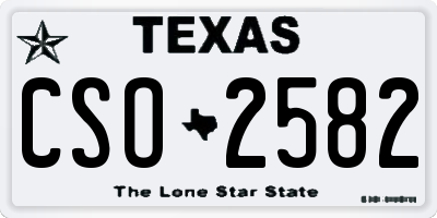 TX license plate CSO2582