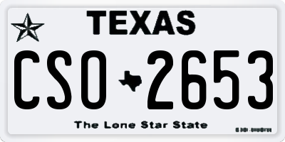 TX license plate CSO2653