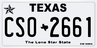 TX license plate CSO2661