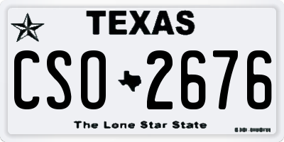TX license plate CSO2676