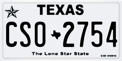 TX license plate CSO2754