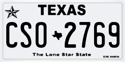 TX license plate CSO2769