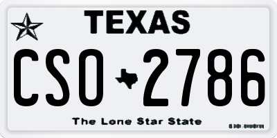 TX license plate CSO2786