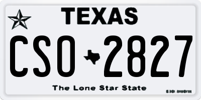 TX license plate CSO2827