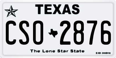 TX license plate CSO2876