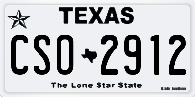 TX license plate CSO2912