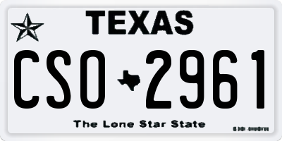 TX license plate CSO2961