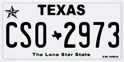 TX license plate CSO2973