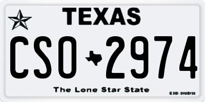 TX license plate CSO2974