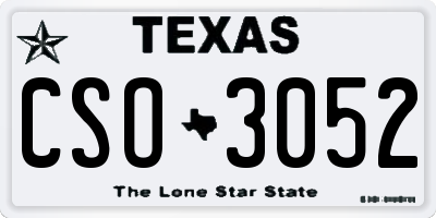 TX license plate CSO3052