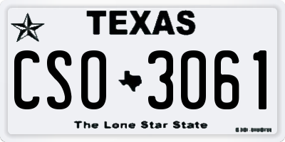 TX license plate CSO3061