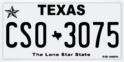 TX license plate CSO3075