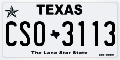 TX license plate CSO3113