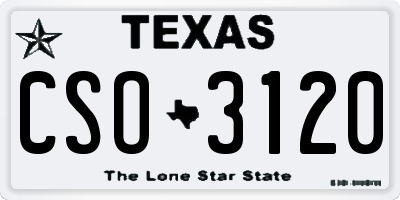 TX license plate CSO3120