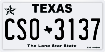 TX license plate CSO3137