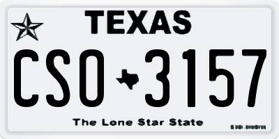 TX license plate CSO3157