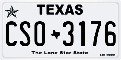 TX license plate CSO3176