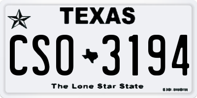 TX license plate CSO3194