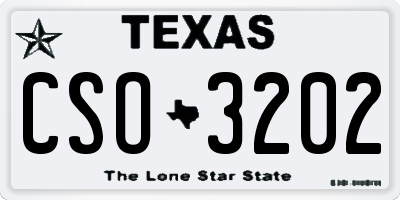 TX license plate CSO3202