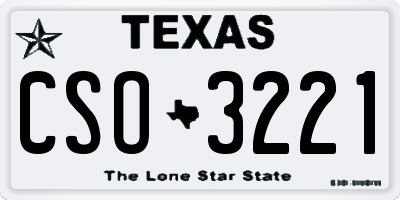TX license plate CSO3221