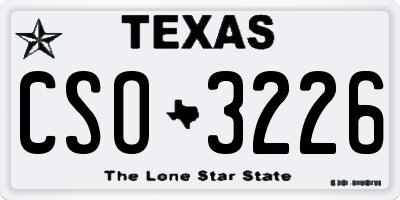 TX license plate CSO3226