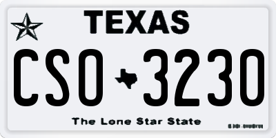 TX license plate CSO3230