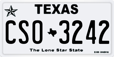 TX license plate CSO3242