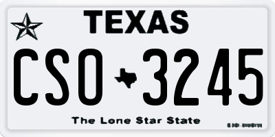 TX license plate CSO3245