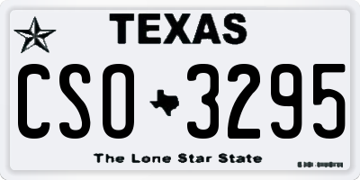 TX license plate CSO3295