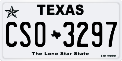 TX license plate CSO3297