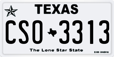 TX license plate CSO3313