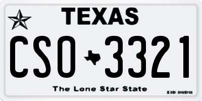 TX license plate CSO3321