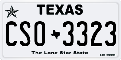 TX license plate CSO3323