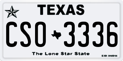 TX license plate CSO3336