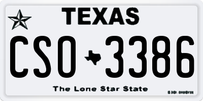 TX license plate CSO3386