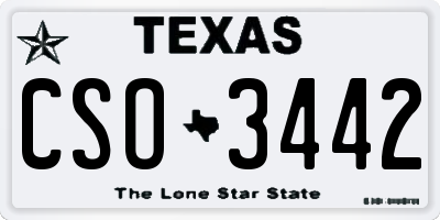 TX license plate CSO3442