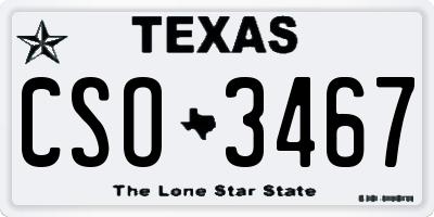 TX license plate CSO3467