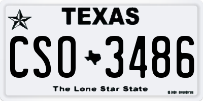 TX license plate CSO3486