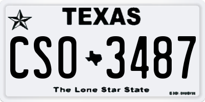 TX license plate CSO3487