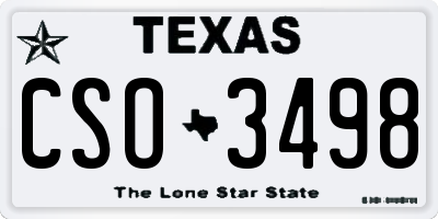 TX license plate CSO3498