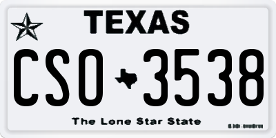 TX license plate CSO3538