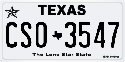 TX license plate CSO3547