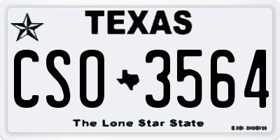 TX license plate CSO3564