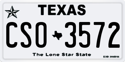TX license plate CSO3572