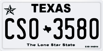 TX license plate CSO3580