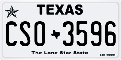 TX license plate CSO3596