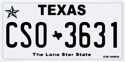 TX license plate CSO3631